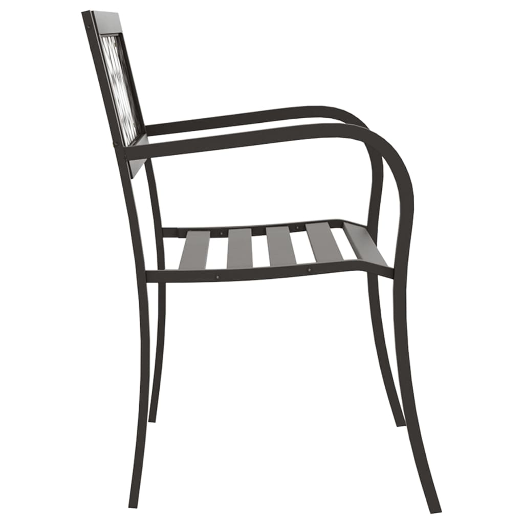 vidaXL Patio Bench 49.2" Steel Black-2