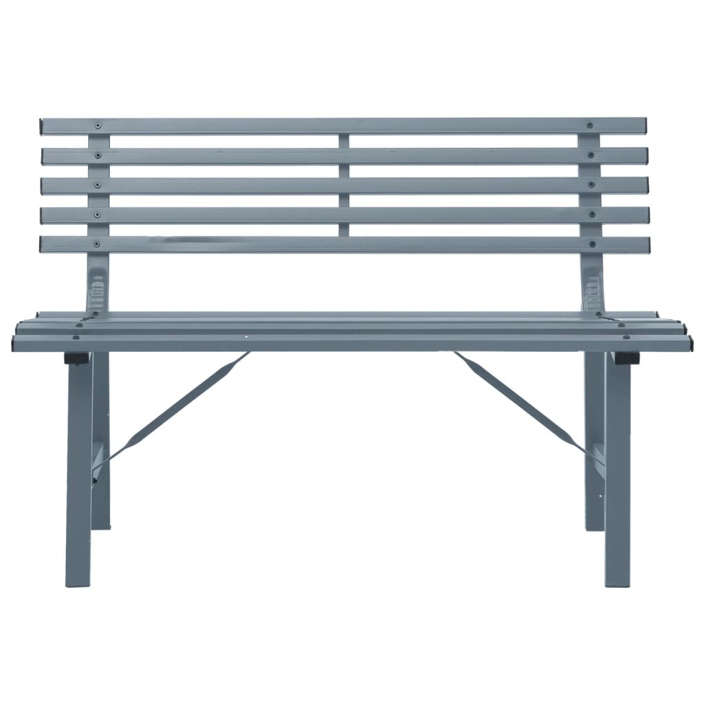 vidaXL Outdoor Patio Bench Garden Park Bench for Backyard Deck Lawn Yard Steel-5