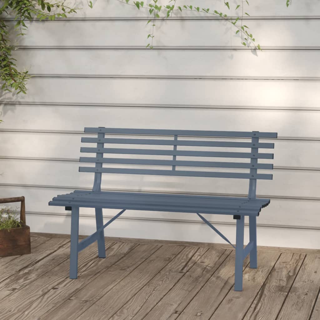 vidaXL Outdoor Patio Bench Garden Park Bench for Backyard Deck Lawn Yard Steel-3