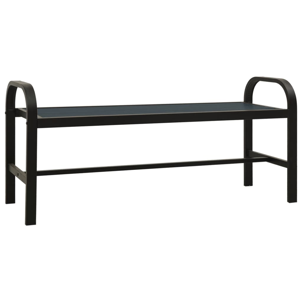 vidaXL Outdoor Patio Bench Garden Park Bench with Steel Frame Steel and WPC-0