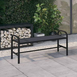 vidaXL Outdoor Patio Bench Garden Park Bench with Steel Frame Steel and WPC-1