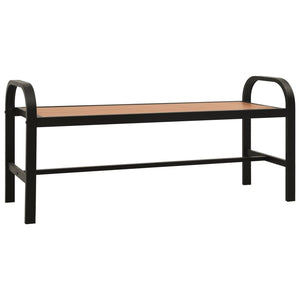 vidaXL Outdoor Patio Bench Garden Park Bench with Steel Frame Steel and WPC-2