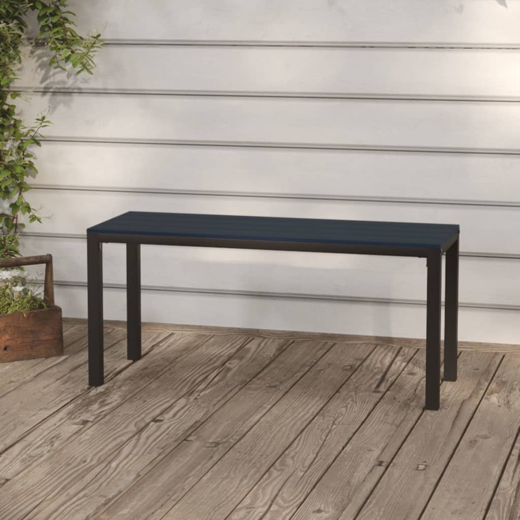 vidaXL Outdoor Patio Bench Garden Park Bench with Steel Frame Steel and WPC-5