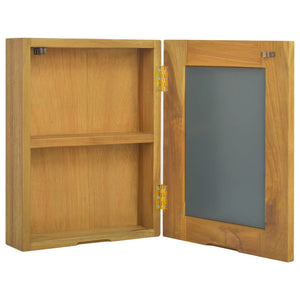 vidaXL Mirror Cabinet 11.8"x3.9"x15.7" Solid Wood Teak-1