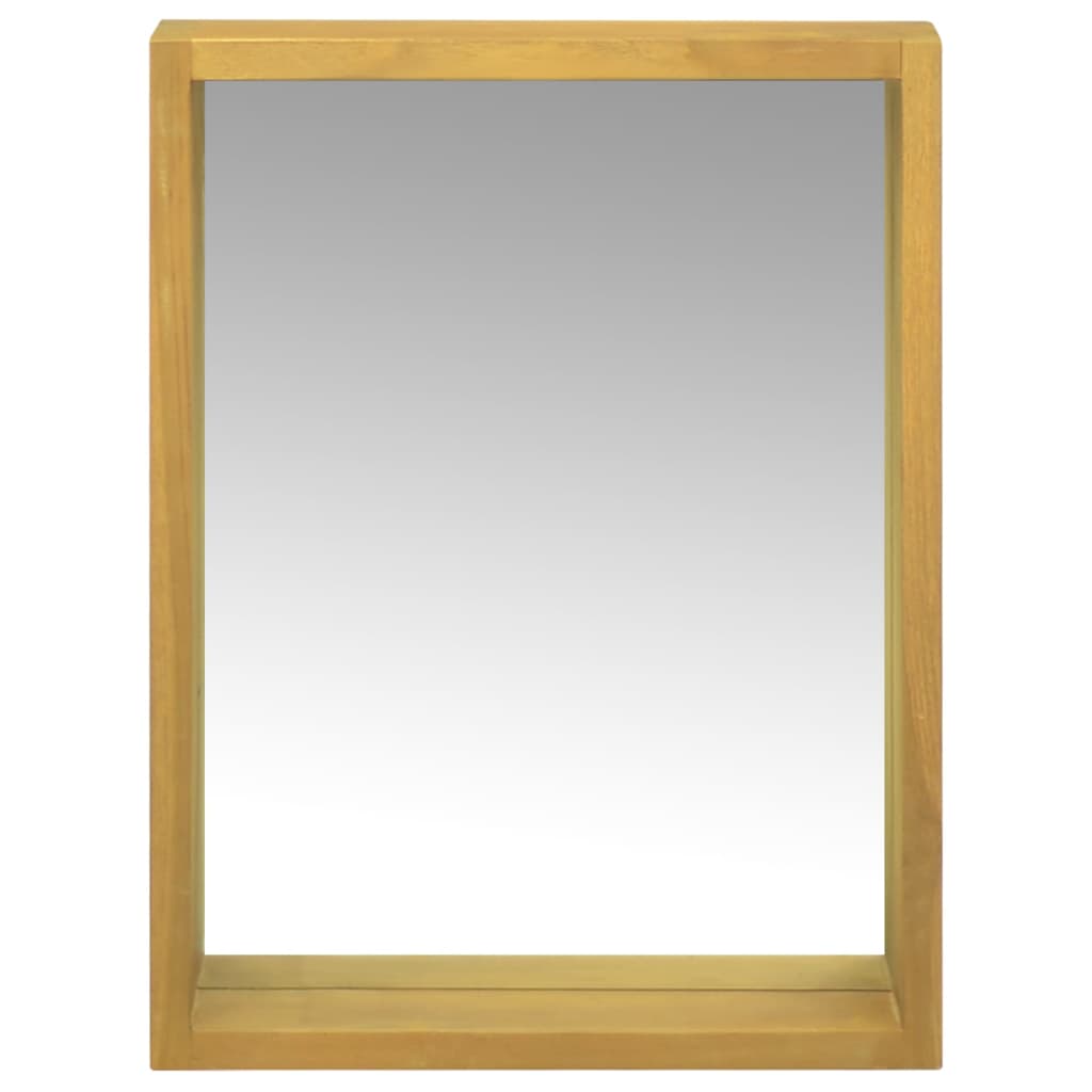 vidaXL Mirror Cabinet 11.8"x3.9"x15.7" Solid Wood Teak-0