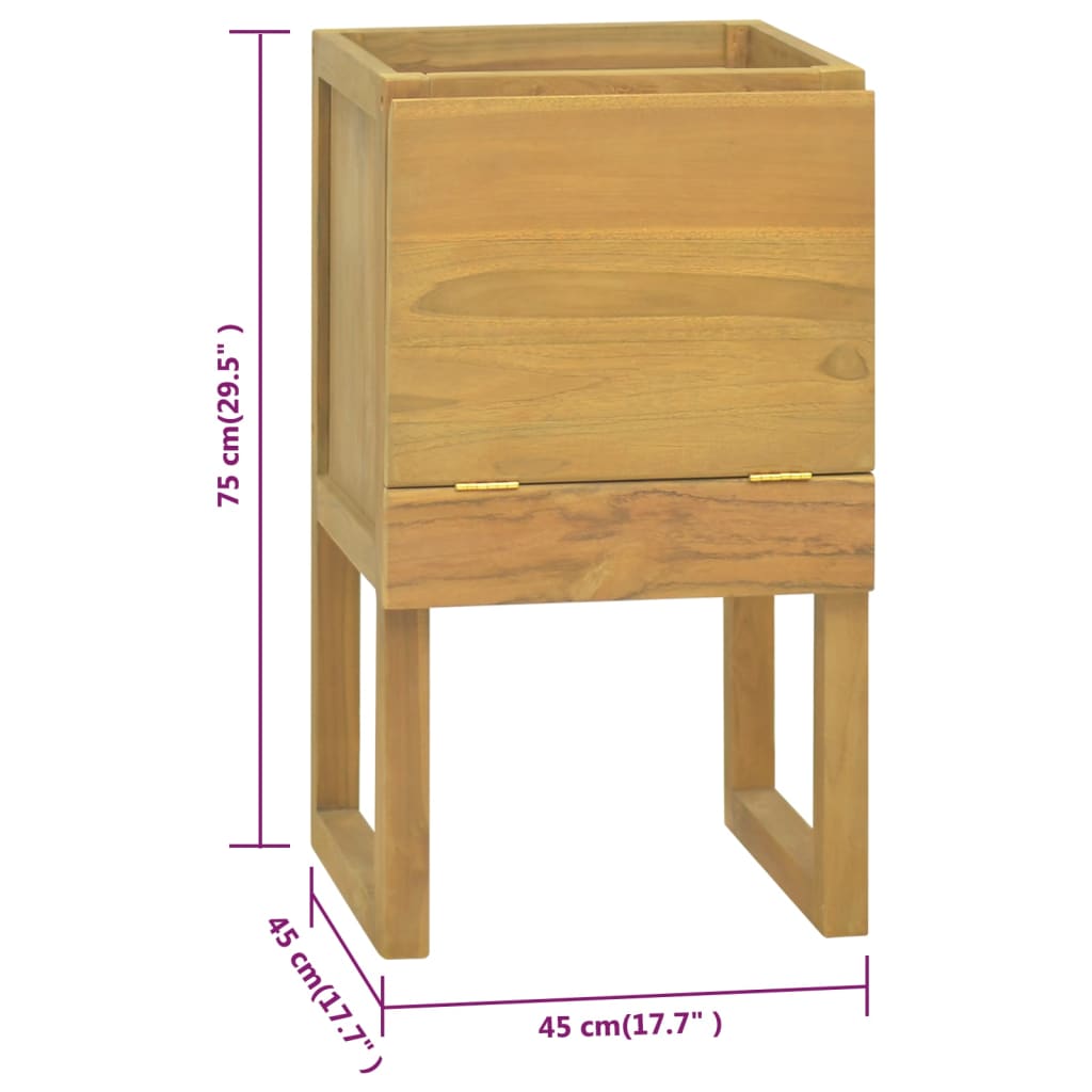 vidaXL Bathroom Cabinet Vanity Unit with Storage for Entryway Solid Wood Teak-26