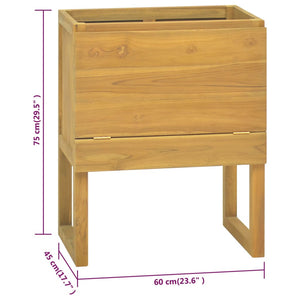vidaXL Bathroom Cabinet Vanity Unit with Storage for Entryway Solid Wood Teak-4