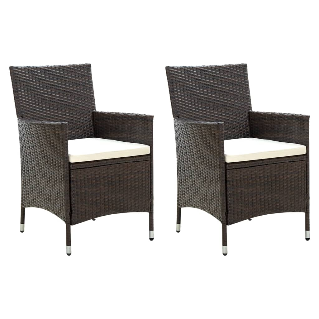 vidaXL Patio Chairs ll Weather Dining Single Chair with Cushions Poly Rattan-1