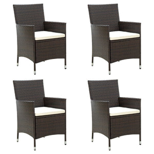 vidaXL Patio Chairs ll Weather Dining Single Chair with Cushions Poly Rattan-9