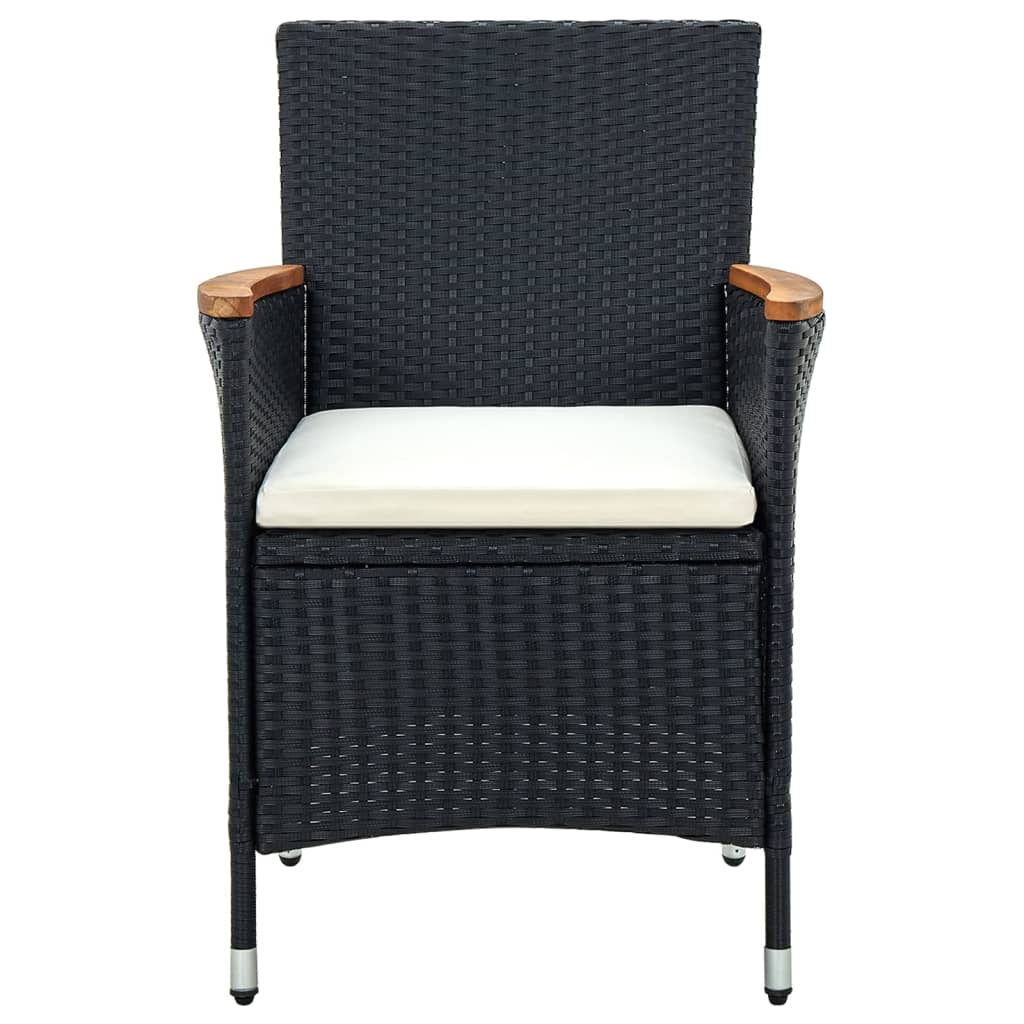 vidaXL Modern Dining Chairs 4 Pcs Patio Rattan Wicker Dining Chair Poly Rattan-1