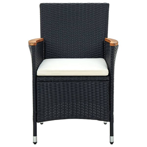 vidaXL Modern Dining Chairs 4 Pcs Patio Rattan Wicker Dining Chair Poly Rattan-1