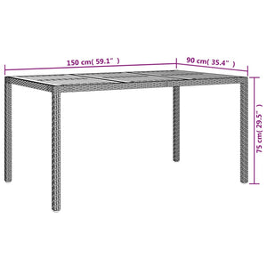 vidaXL Solid Wood Acacia Patio Table Desk Furniture Black/Gray Multi Sizes-33