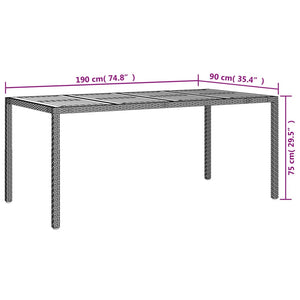 vidaXL Solid Wood Acacia Patio Table Desk Furniture Black/Gray Multi Sizes-6