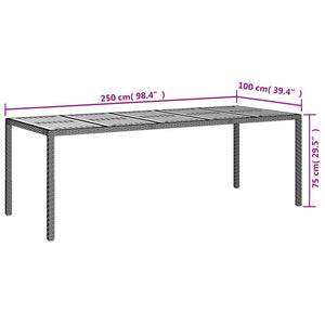 vidaXL Table All Weather Wicker Outdoor Furniture Patio table Poly Rattan-6