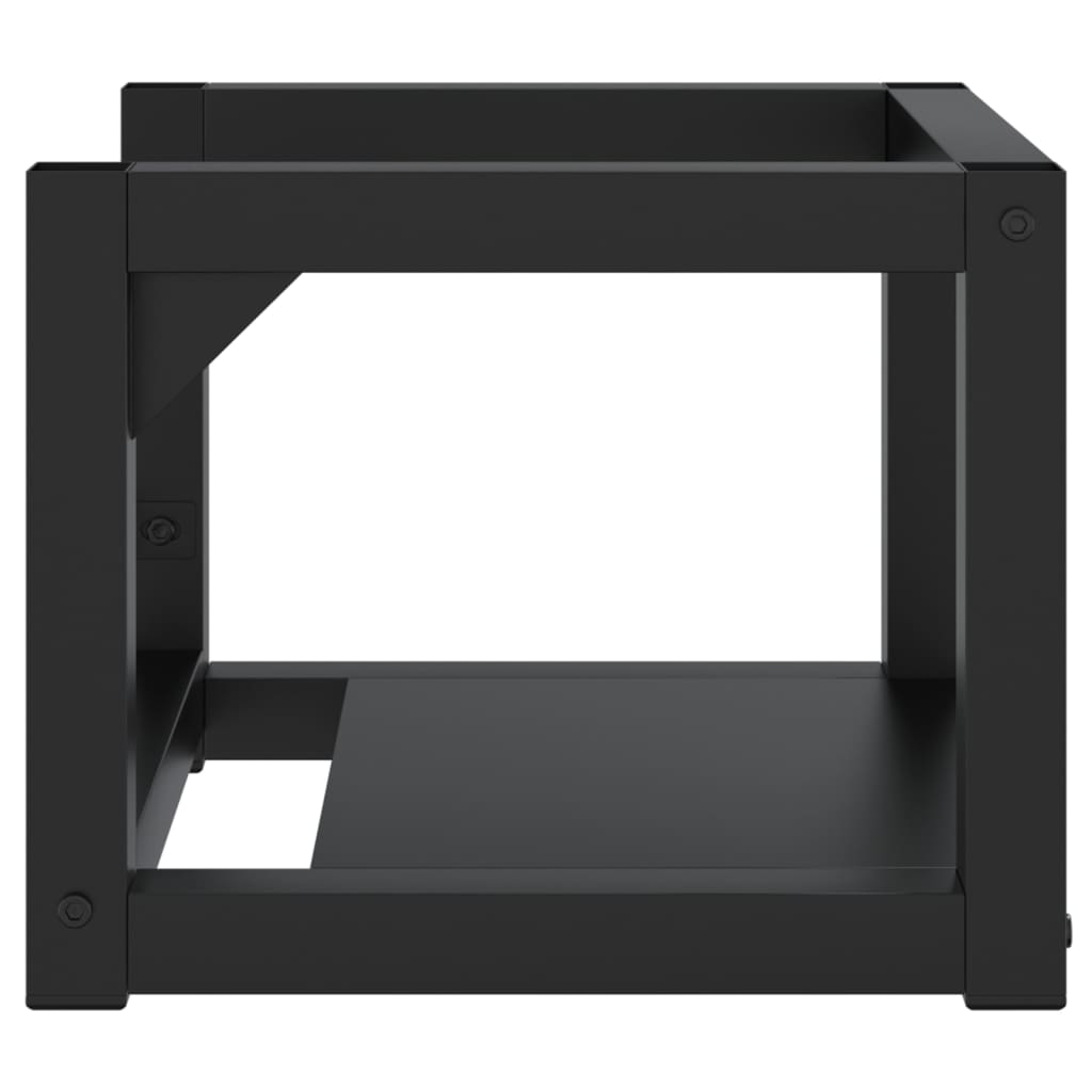 vidaXL Wall-mounted Bathroom Washbasin Frame Wash Stand Furniture Black Iron-9
