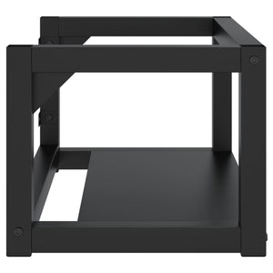 vidaXL Wall-mounted Bathroom Washbasin Frame Wash Stand Furniture Black Iron-1