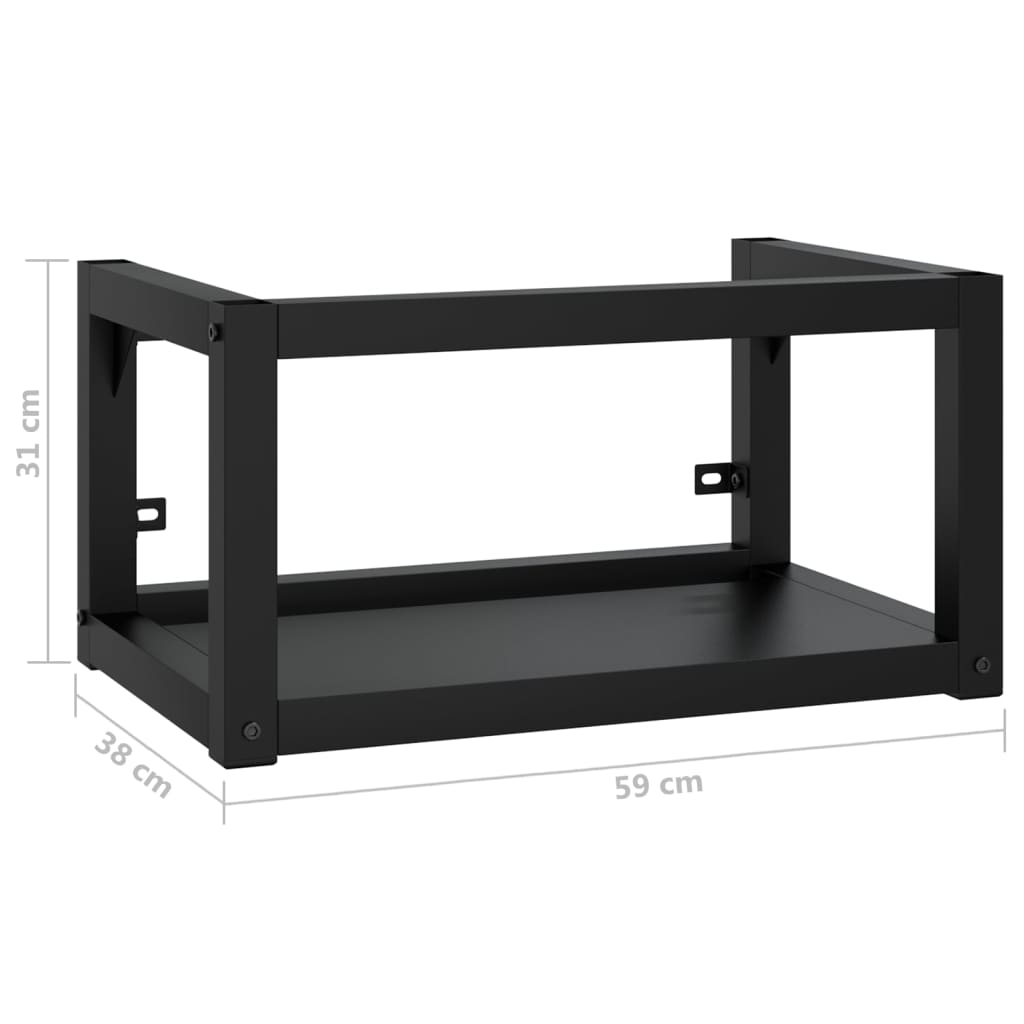 vidaXL Wall-mounted Bathroom Washbasin Frame Wash Stand Furniture Black Iron-10