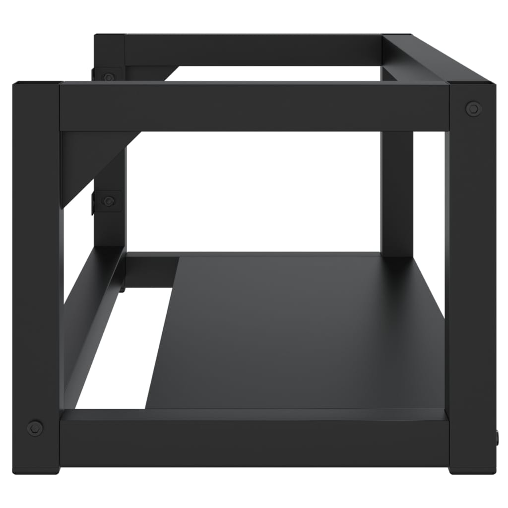 vidaXL Wall-mounted Bathroom Washbasin Frame Wash Stand Furniture Black Iron-16