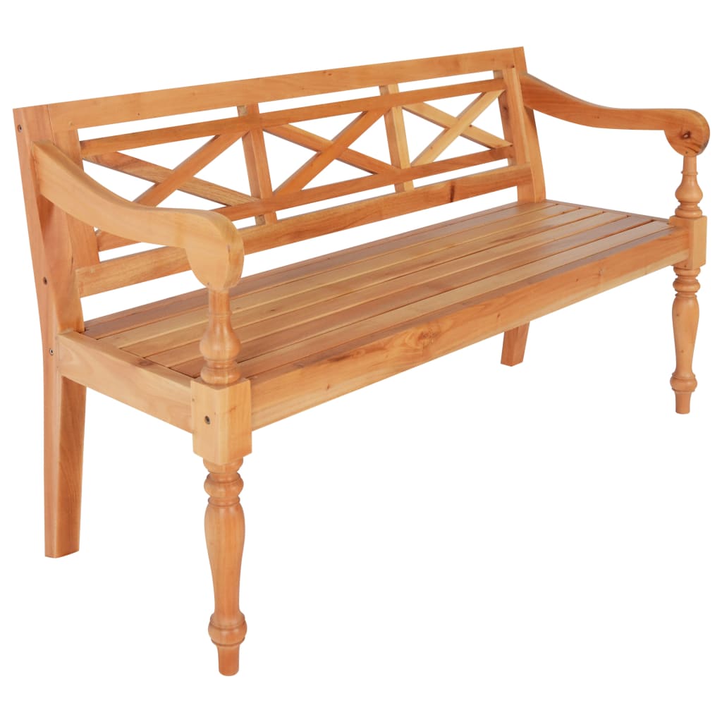 vidaXL Batavia Bench 38.6" Solid Mahogany Wood Dark Brown-46