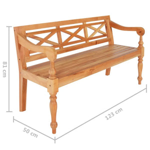 vidaXL Batavia Bench 38.6" Solid Mahogany Wood Dark Brown-35