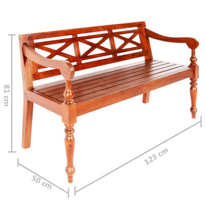 vidaXL Batavia Bench 38.6" Solid Mahogany Wood Dark Brown-5