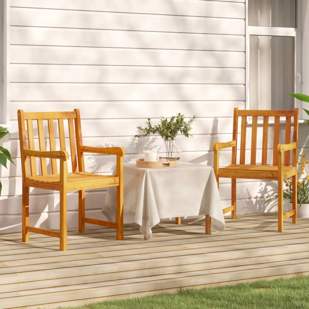 vidaXL Patio Chair Outdoor Slatted Armchair Garden Seat Solid Wood Acacia-7