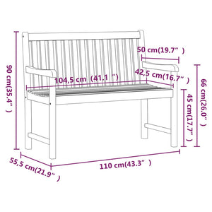 vidaXL Outdoor Patio Bench Garden Park Bench with Armrests Solid Wood Acacia-11