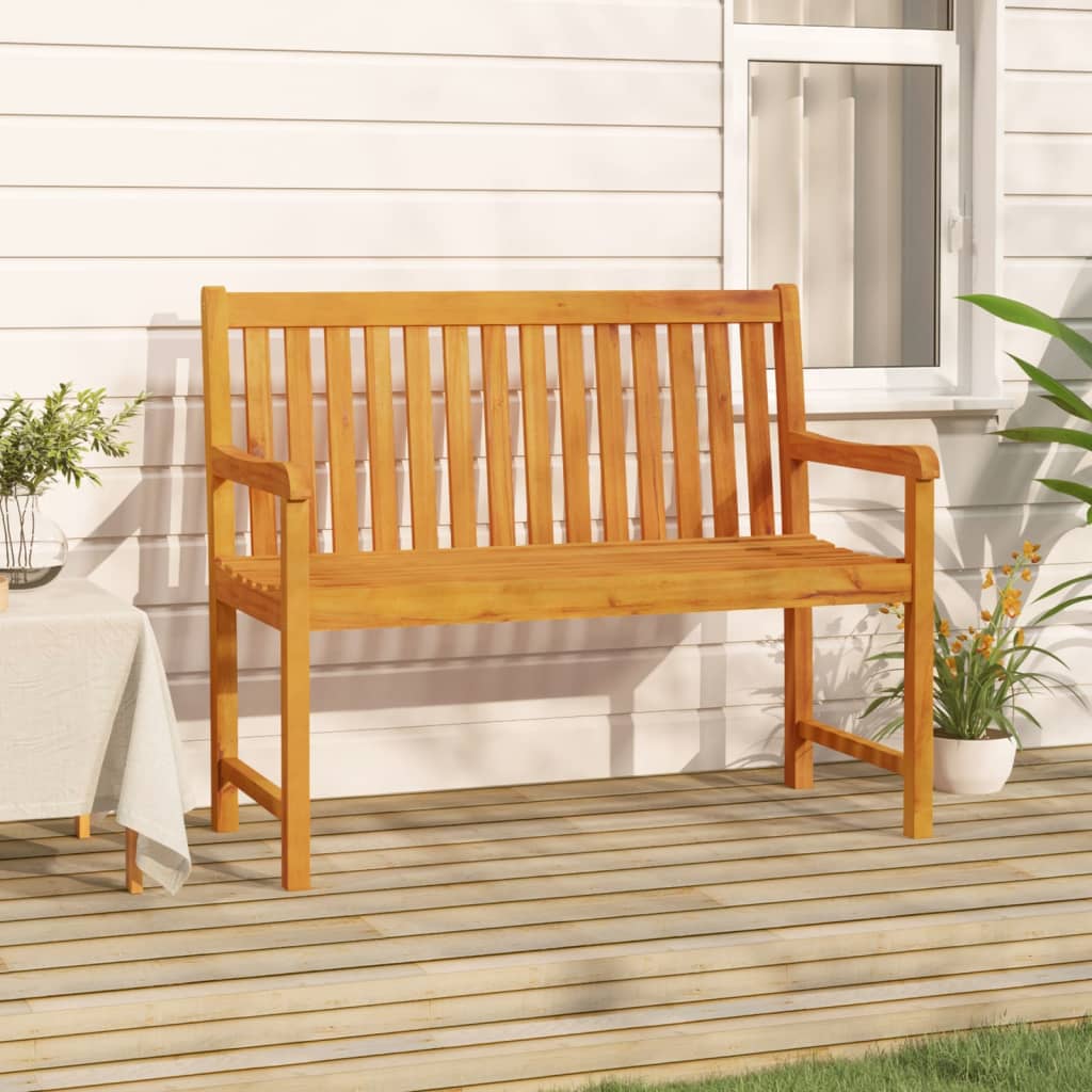 vidaXL Outdoor Patio Bench Garden Park Bench with Armrests Solid Wood Acacia-8