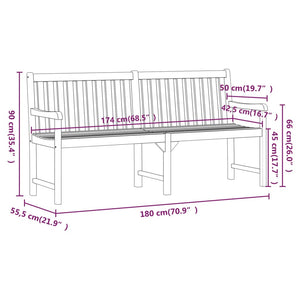 vidaXL Outdoor Patio Bench Garden Park Bench with Armrests Solid Wood Acacia-1