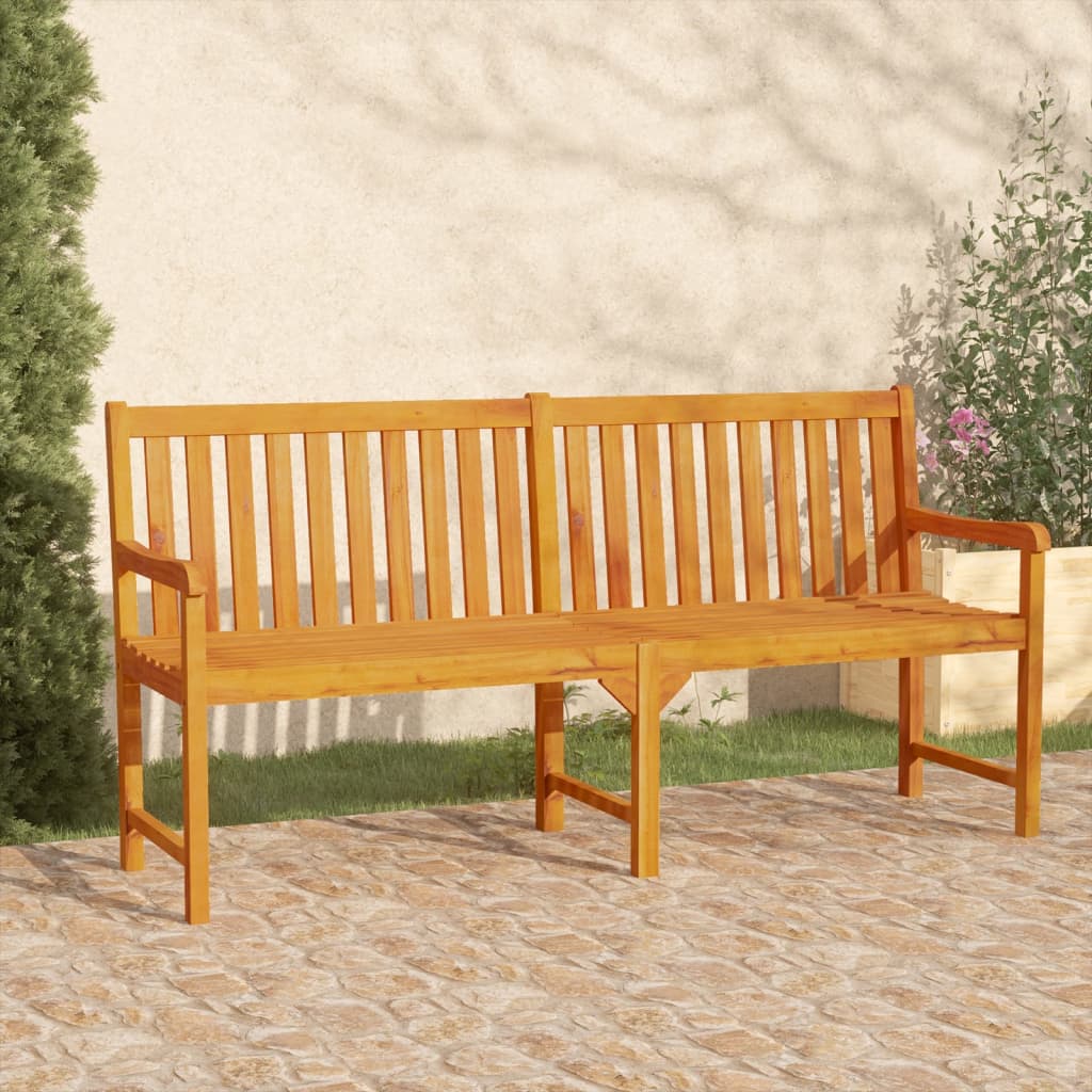 vidaXL Outdoor Patio Bench Garden Park Bench with Armrests Solid Wood Acacia-23