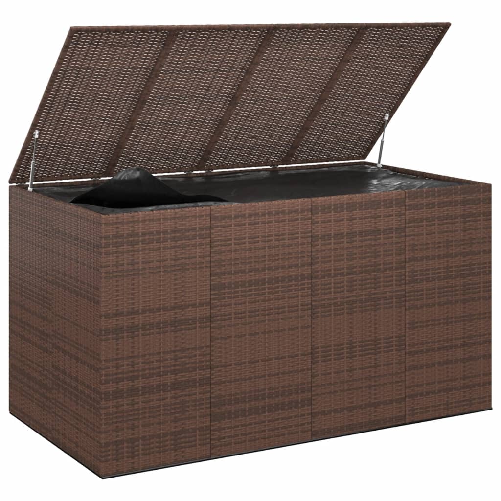 vidaXL Outdoor Storage Garden Patio Cushion Deck Box Chest Cabinet PE Rattan-5