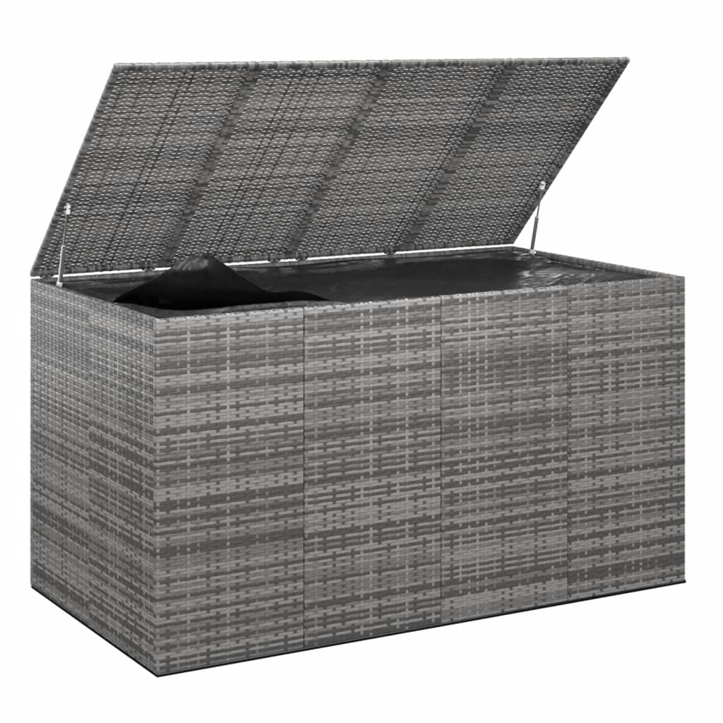 vidaXL Outdoor Storage Garden Patio Cushion Deck Box Chest Cabinet PE Rattan-12