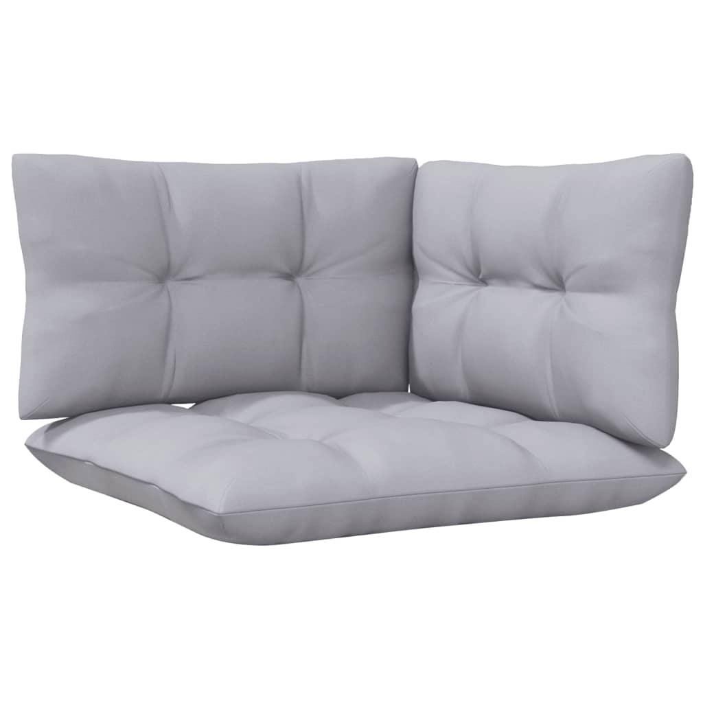 vidaXL Patio Corner Sofa with Gray Cushions Solid Pinewood-3