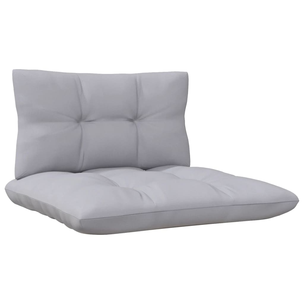 vidaXL Patio Middle Sofa with Gray Cushions Solid Pinewood-3