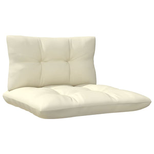 vidaXL Patio Middle Sofa with Cream Cushions Solid Pinewood-3