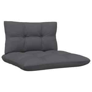 vidaXL Patio Middle Sofa with Anthracite Cushions Gray Solid Pinewood-3