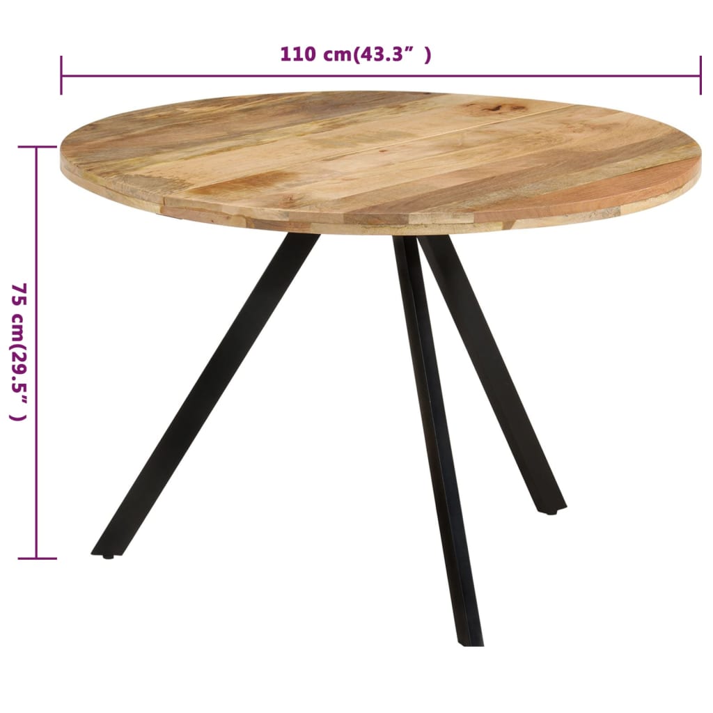 vidaXL Dining Table 43.3"x29.5" Solid Wood Mango-0
