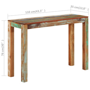 vidaXL Console Table 43.3"x13.8"x29.9" Solid Reclaimed Wood-5