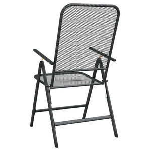 vidaXL Folding Patio Chairs 2 pcs Expanded Metal Mesh Anthracite-15