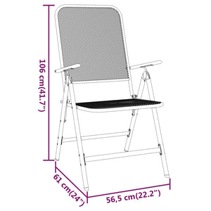 vidaXL Folding Patio Chairs 2 pcs Expanded Metal Mesh Anthracite-1