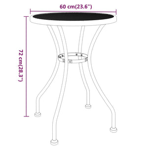 vidaXL Patio Table Expanded Metal Mesh Anthracite Ø 23.6"x28.3"/Ø 31.5"x28.3"-6