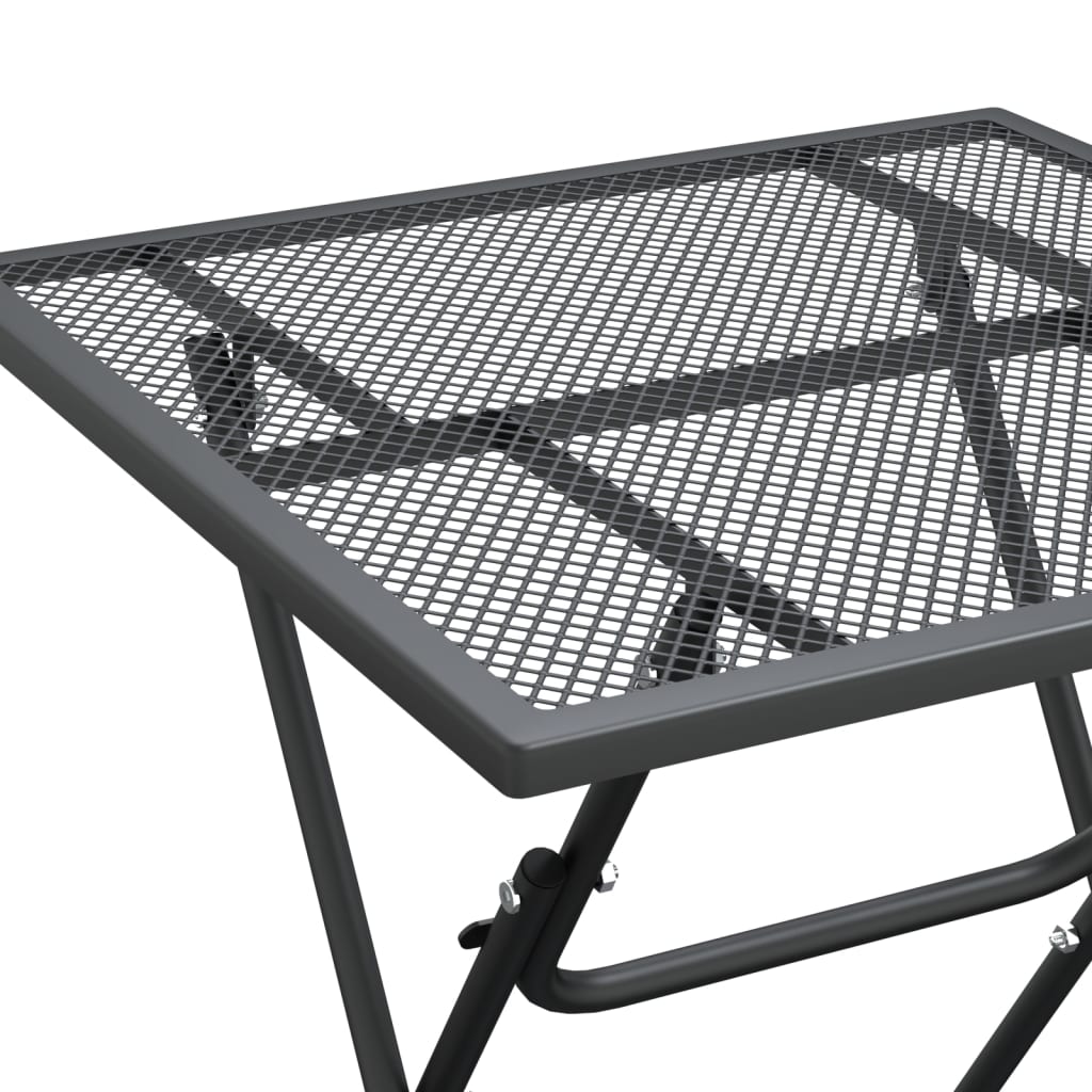 vidaXL Patio Table Expanded Metal Mesh 31.5"x31.5"x28.3"/23.6"x23.6"x28.3"-16