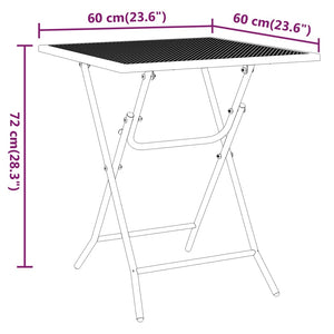 vidaXL Patio Table Expanded Metal Mesh 31.5"x31.5"x28.3"/23.6"x23.6"x28.3"-6