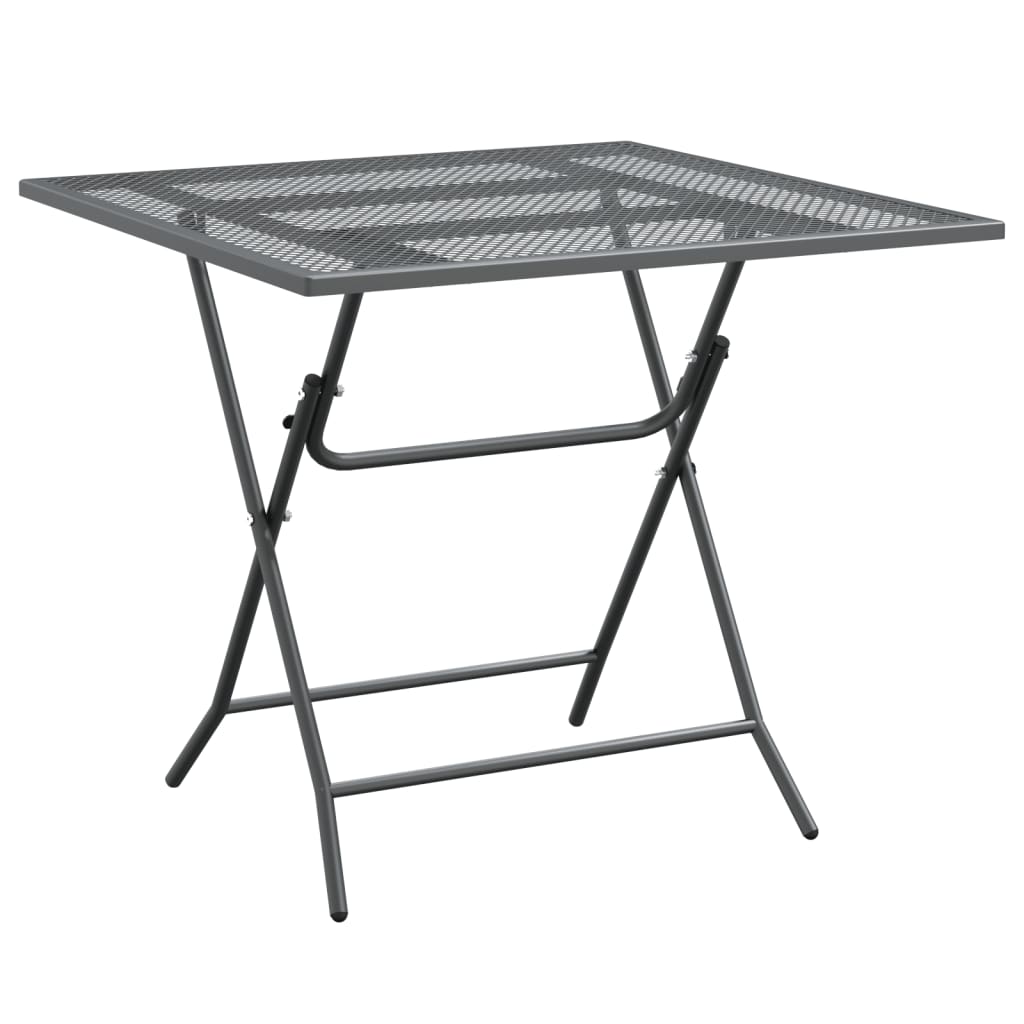 vidaXL Patio Table Expanded Metal Mesh 31.5"x31.5"x28.3"/23.6"x23.6"x28.3"-1