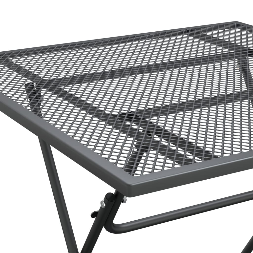 vidaXL Patio Table Expanded Metal Mesh 31.5"x31.5"x28.3"/23.6"x23.6"x28.3"-15