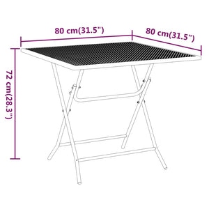 vidaXL Patio Table Expanded Metal Mesh 31.5"x31.5"x28.3"/23.6"x23.6"x28.3"-5