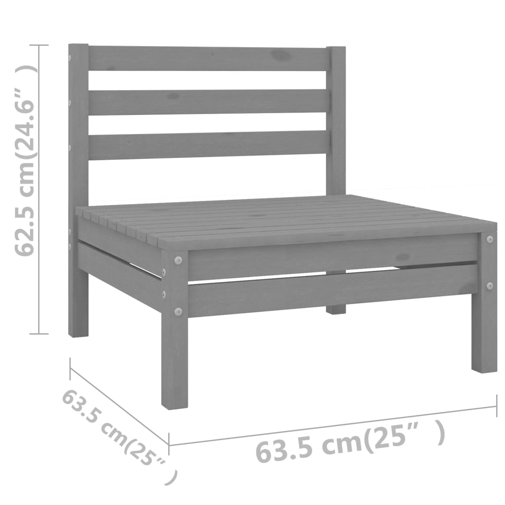 vidaXL Solid Pinewood Lounge Set 4 Piece Patio Garden Furniture Multi Colors-17