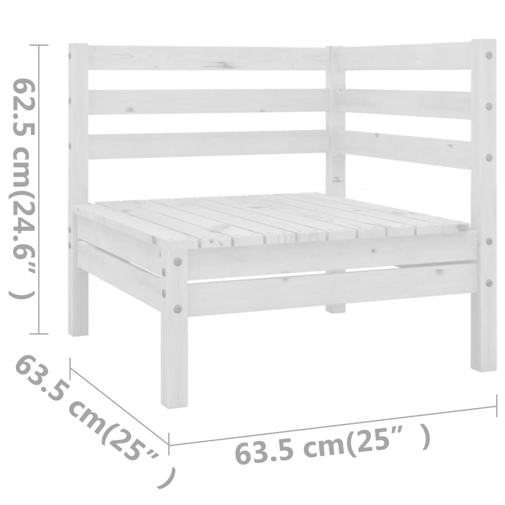 vidaXL Patio Furniture Set 5 Piece Garden Sectional Sofa Set Solid Wood Pine-11