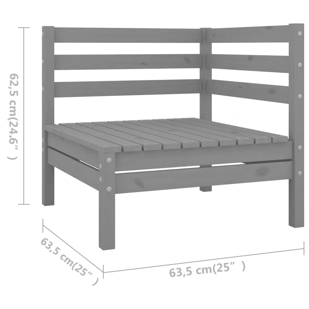 vidaXL Patio Furniture Set 5 Piece Garden Sectional Sofa Set Solid Wood Pine-27