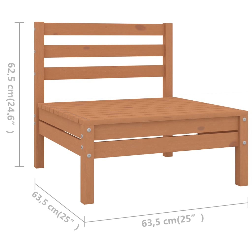 vidaXL Patio Furniture Set 5 Piece Garden Sectional Sofa Set Solid Wood Pine-3